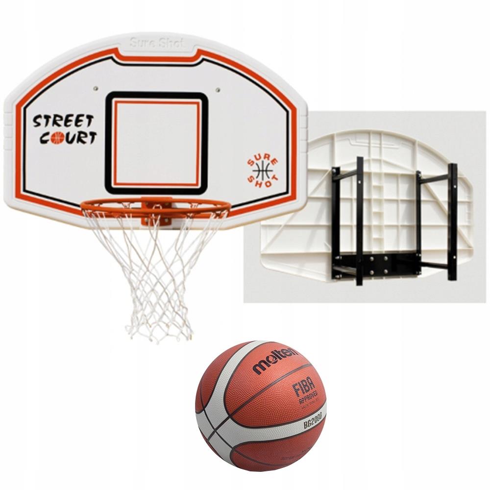 TABLICA DO KOSZYKÓWKI+OBRĘCZ+UCHWYT ŚCIENNY +PIŁKA