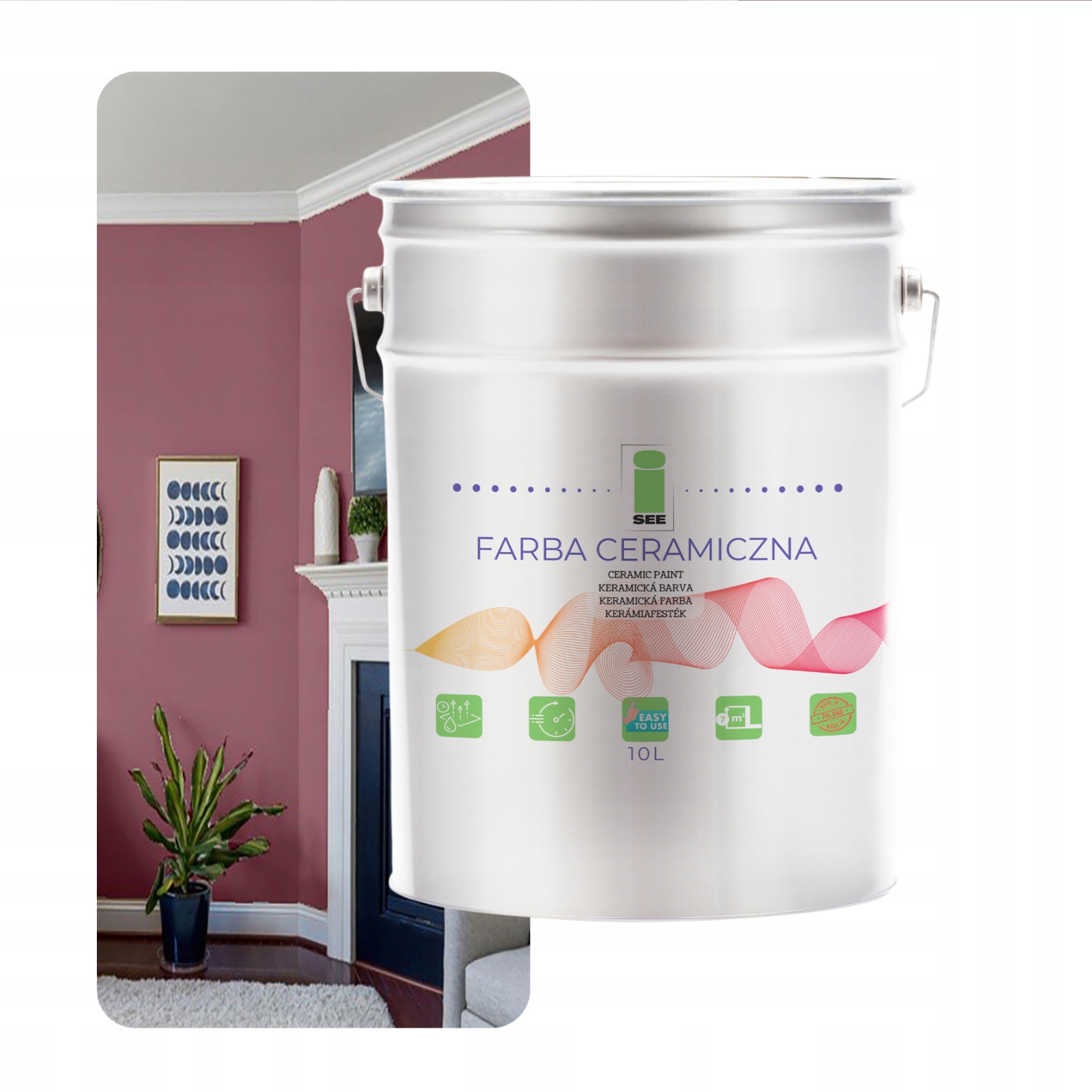 Umývateľná Keramická Farba Na Stenu Turecká Ruža 10L Bez Zápachu