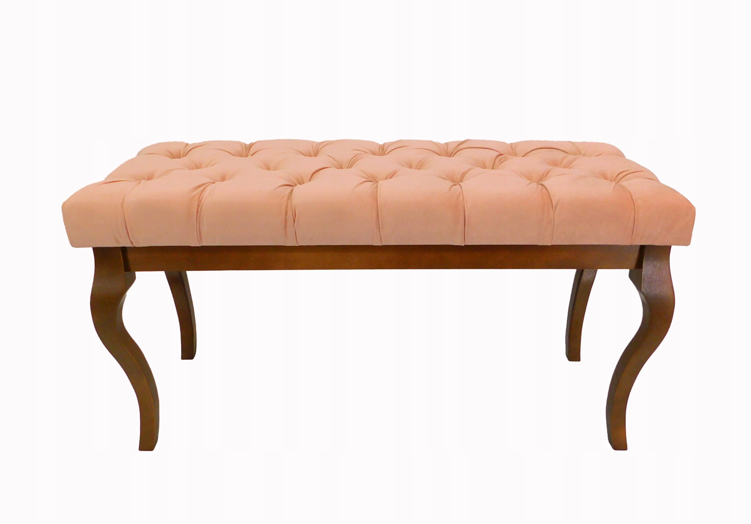 Čalúnená lavica s prešívaním 105 cm buková, farba orechová, ružová