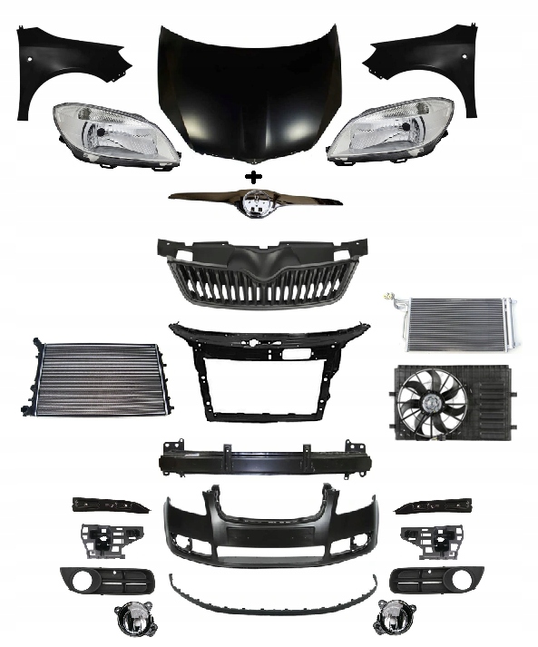 SKODA ROOMSTERj 2006-2010 КОМПЛЕКТ ПЕРЕД КАПОТ