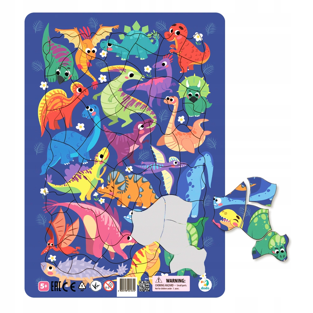 

Puzzle Dodo Dinozaury ramkowe 53 el.
