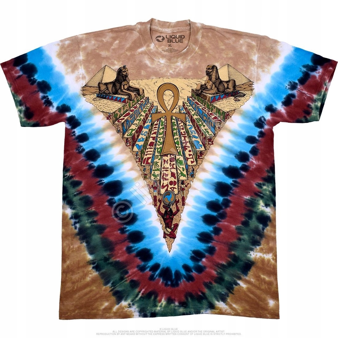 Egyptské Tie-Dye Liquid Blue XL
