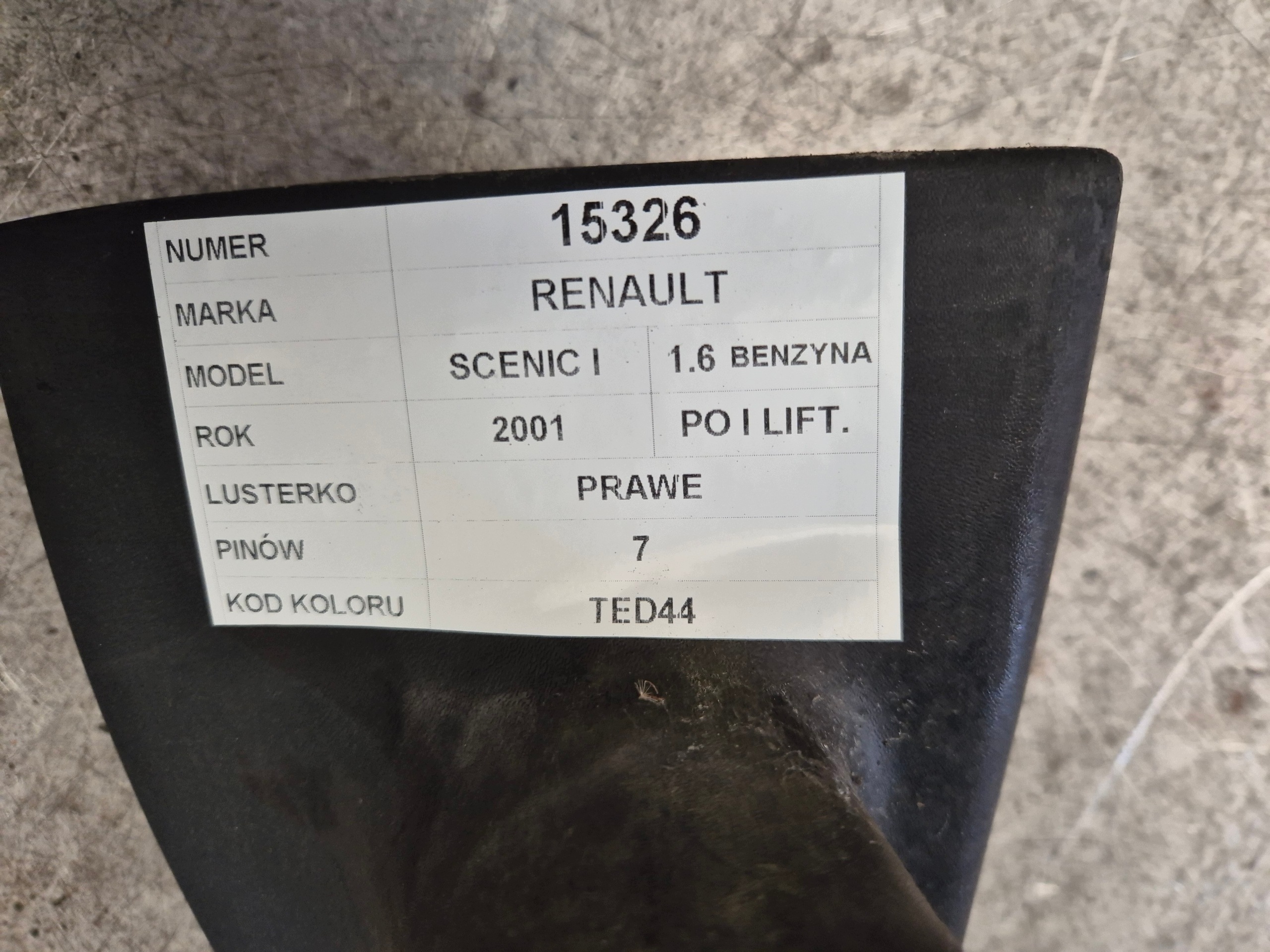 Renault Scenic and mirror right TED44 7 vertical