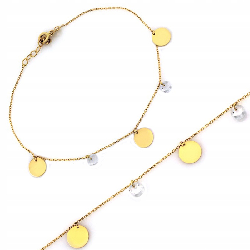 Zlatý Svatební Náramek Na Ruku Kroužek Zirkon