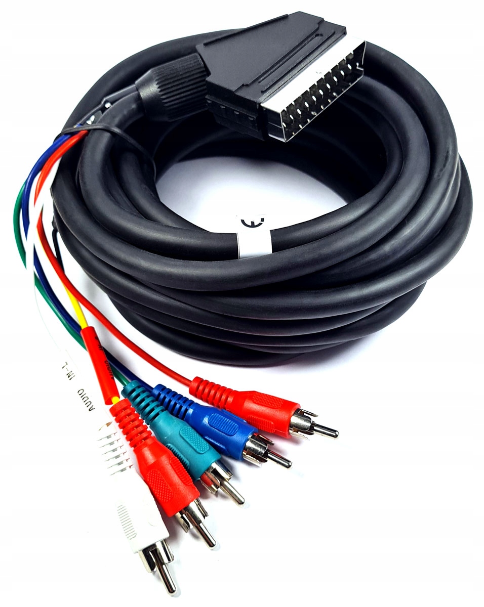

Przewód Euro 5xRCA 3RCA Rgb 2RCA audio In 5m