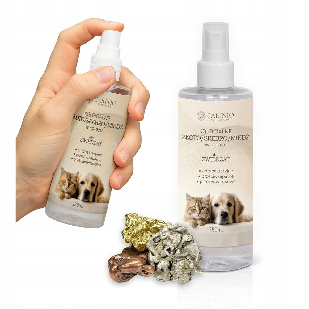 Koloidní Stříbro zlato měď pro zvířata pro psy a kočky 250 ml ve spreji