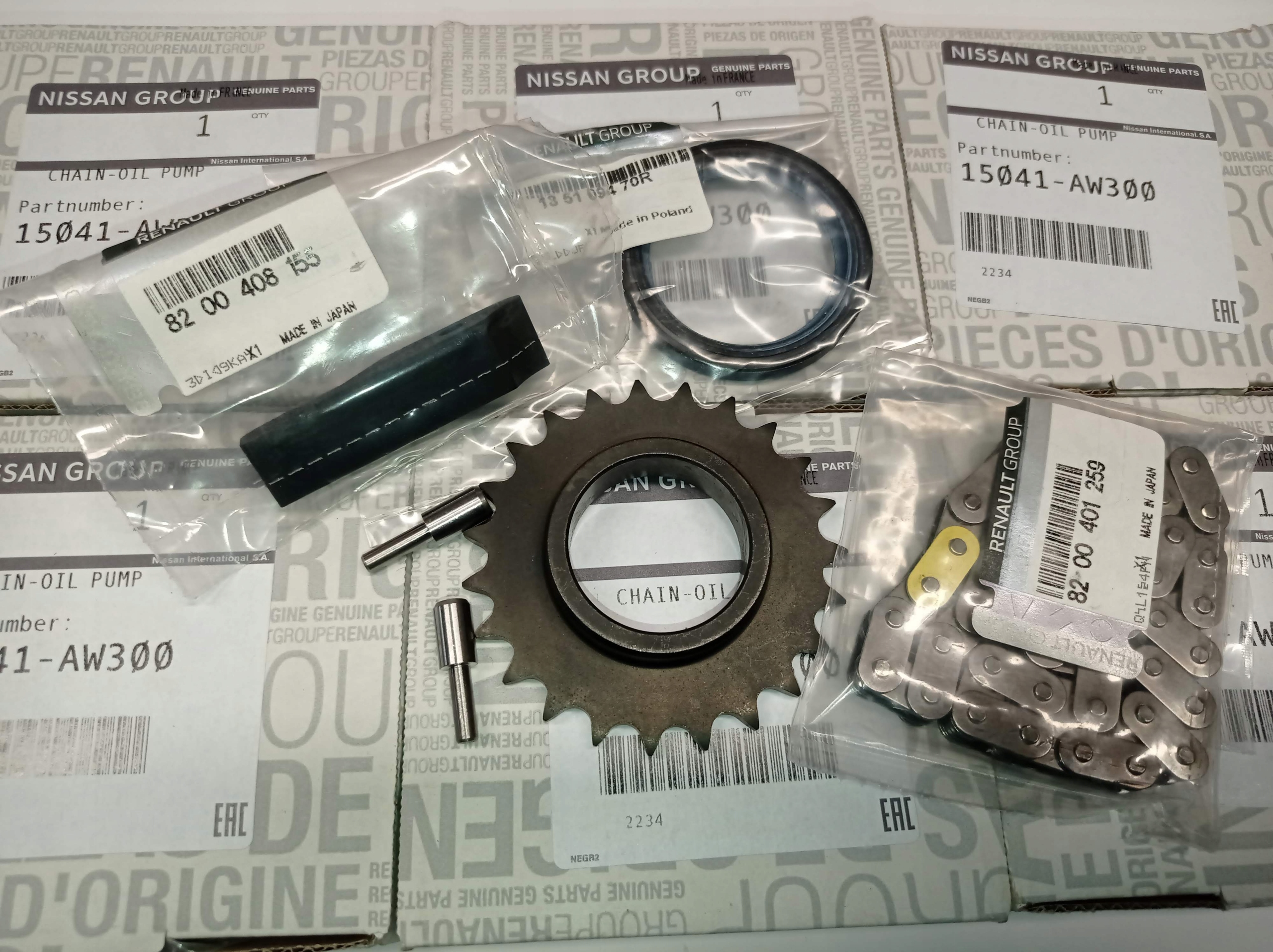 ŁAŃCUCH POMPY OLEJU RENAULT 1.9 DCI ORYGINAŁ