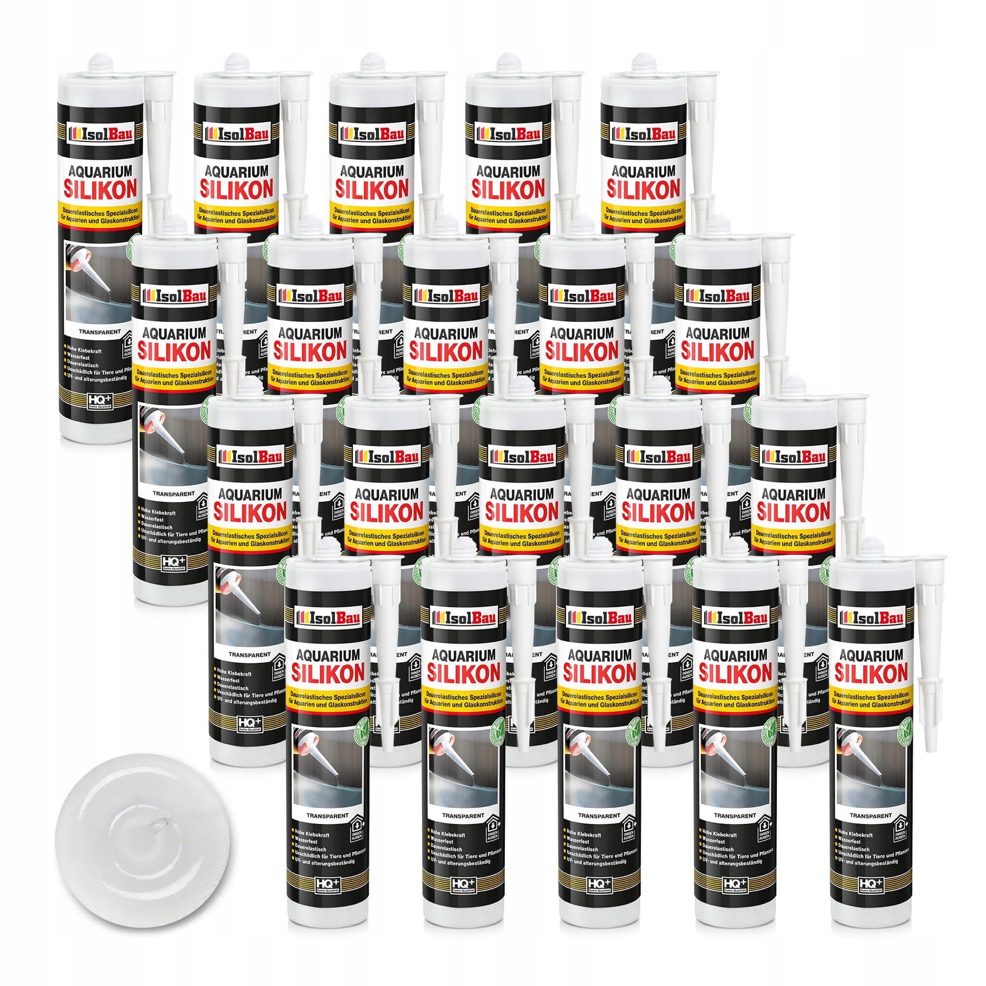 Akvaristický silikon 20 x 300 ml Transparent IsolBau pro terarijní akvária