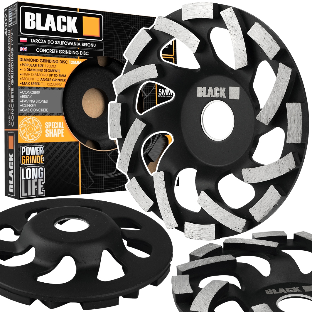 TARCZA DO SZLIFOWANIA BETONU GARNKOWA 125mm FREZ BLACK