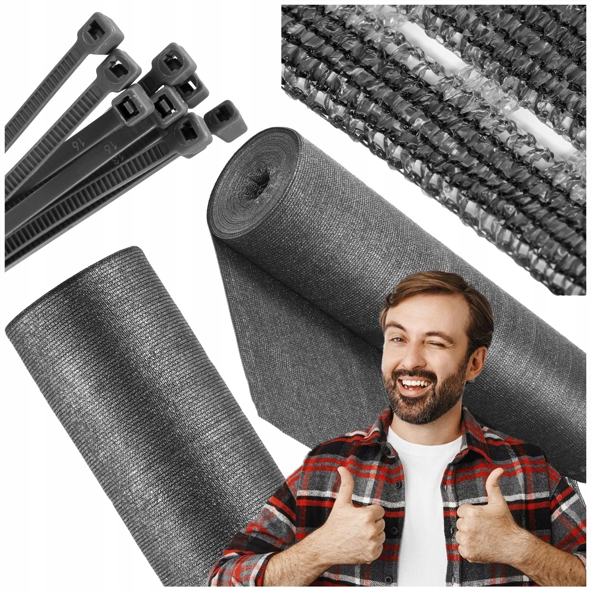 Siatka Cieniująca Osłonowa Maskująca 1,2x25m Osłona Na Ogrodzenie 90% Uv