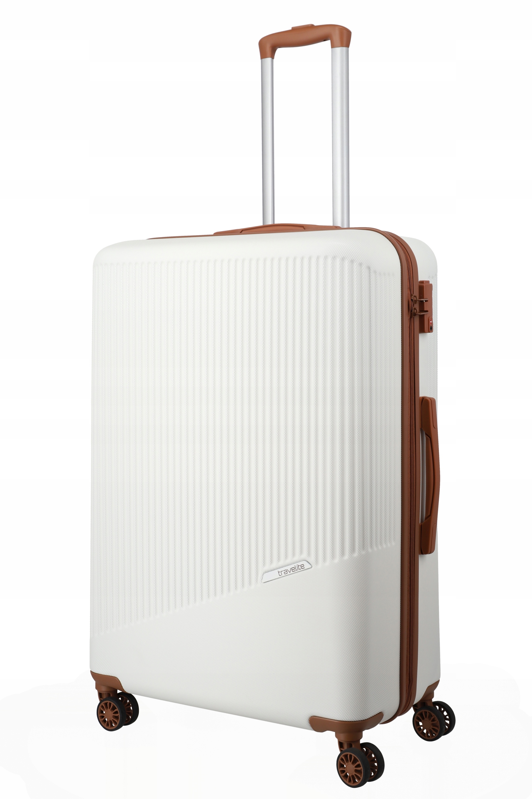 Velký kufr 77 cm L Bali Travelite Bílý/Koňakový
