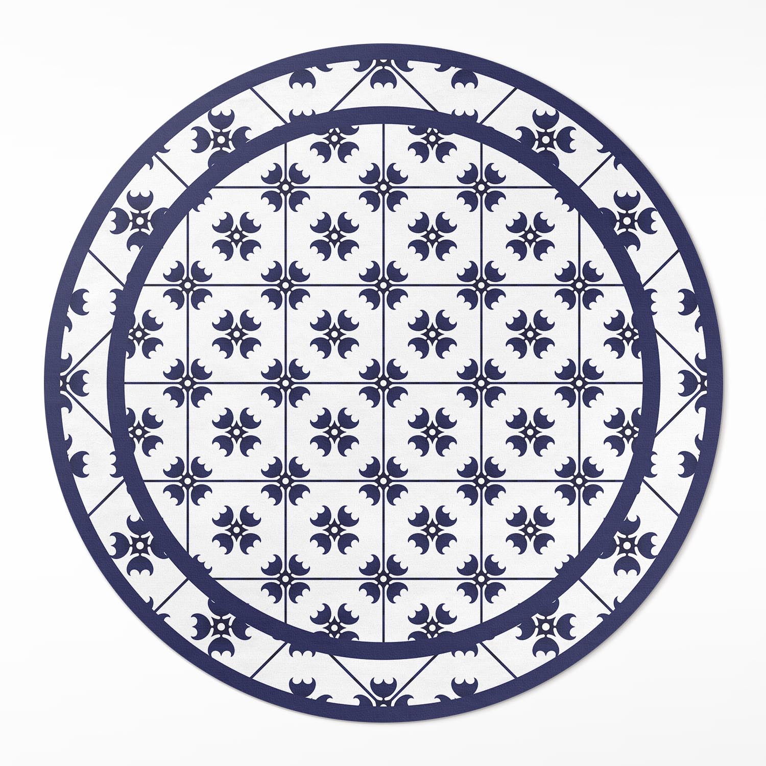 Kulatý Koberec do kanceláře Dekorativní mozaika s ozdobnými dlaždicemi ⌀ 60 cm