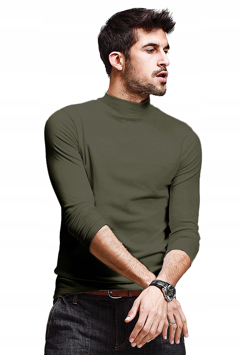 

Elegancki półgolf sweter męski golf Wxm XL oliwka