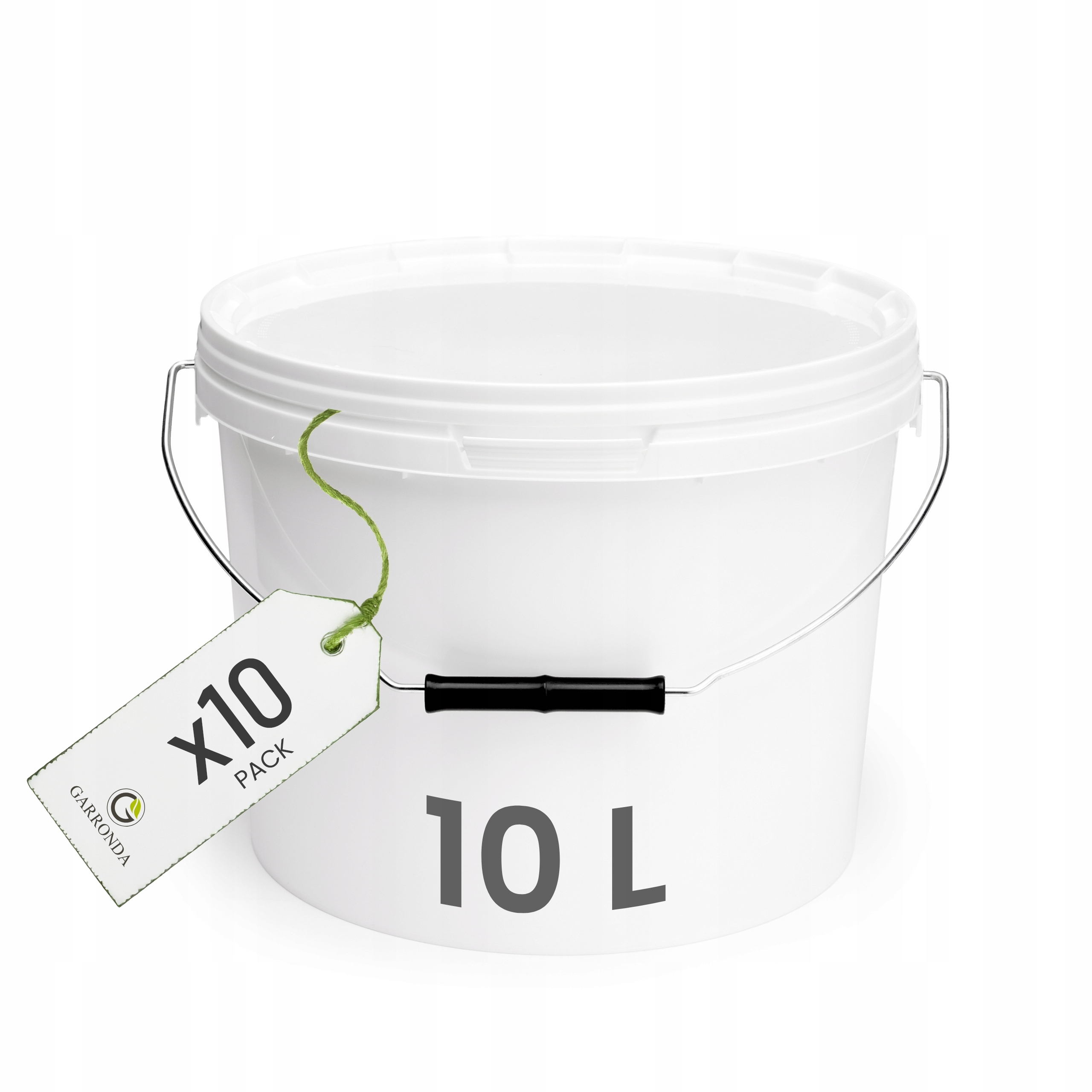 Kbelík s víkem 10 x 10 L plastový Garronda Atest nádoba Bílá