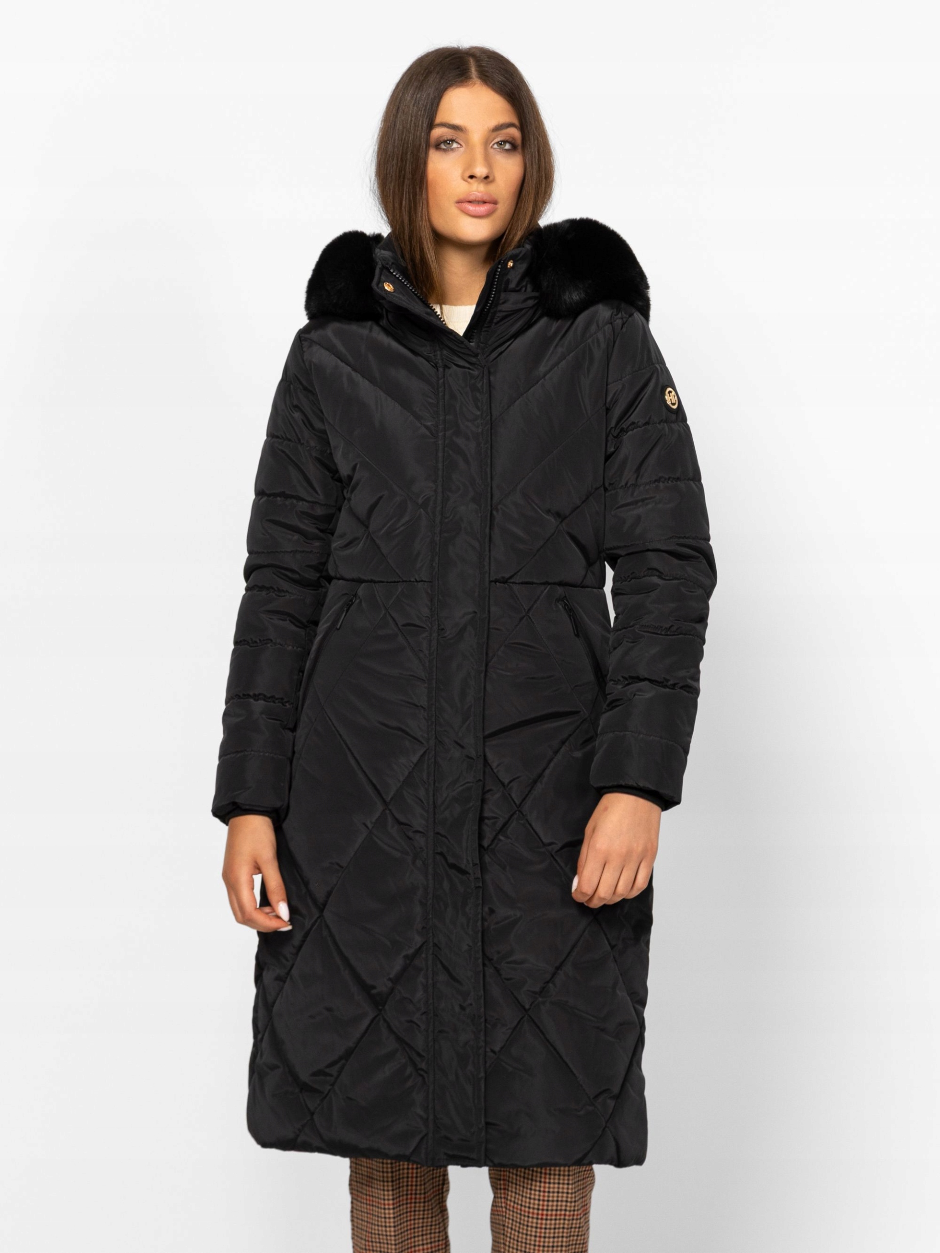 Heavy Tools Dámský Prošívaný Zimní Kabát, Černý, Velikost XL