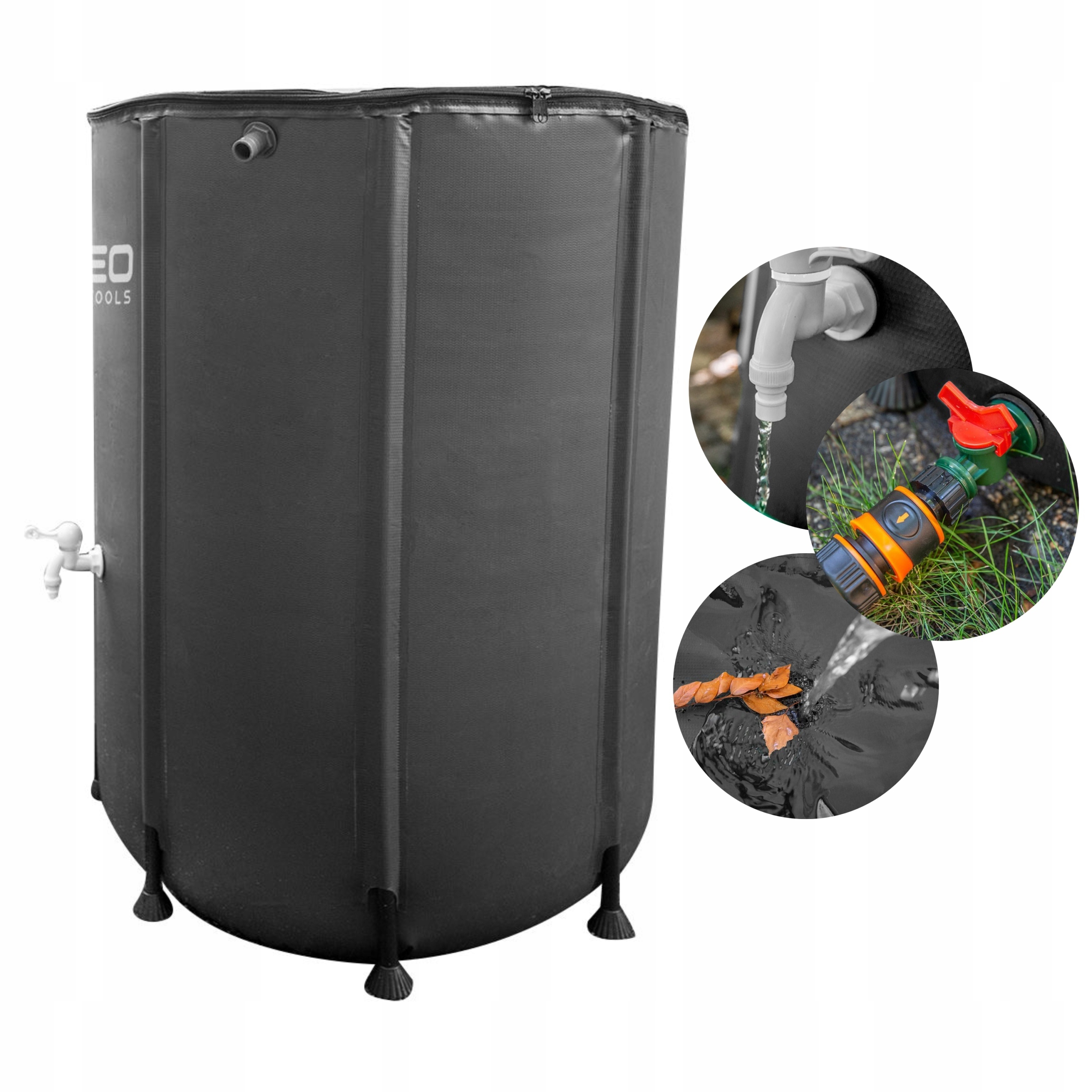 Neo Tools Nádrž Na Dešťovou Vodu 500 L Pvc Skládací 98x80 cm 15-952