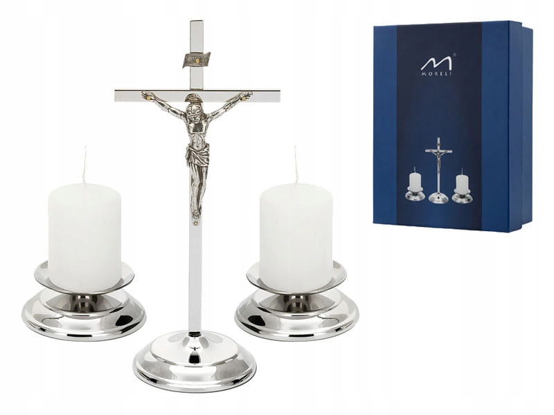 Sada Kolední Sada Na Koledu Kříž Nerezová Ocel Svícny 20 CM