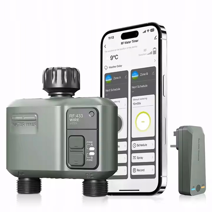 Ovladač zavlažování 2 výstupy Tuya WiFi RF433MHz Velký dosah Ineox SN-52