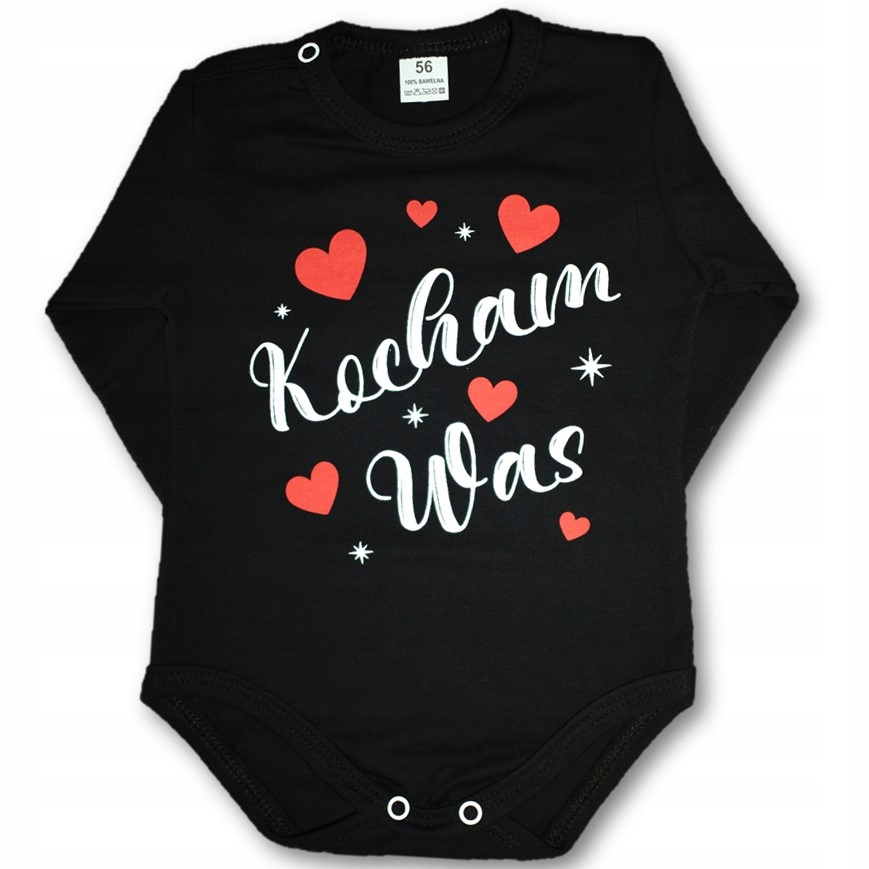 

Body niemowlęce 80 czarne Kocham Was