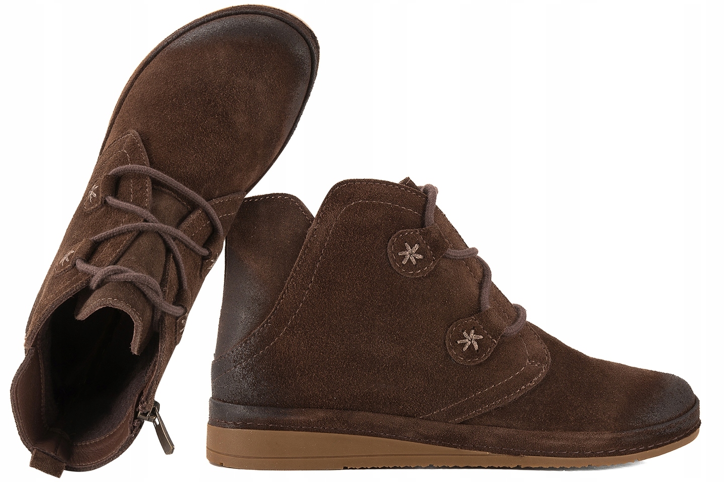 Ravini 911825 Barefoot Boty Zateplené Kožené Kotníkové Boty Semišové, hnědá, velikost 39