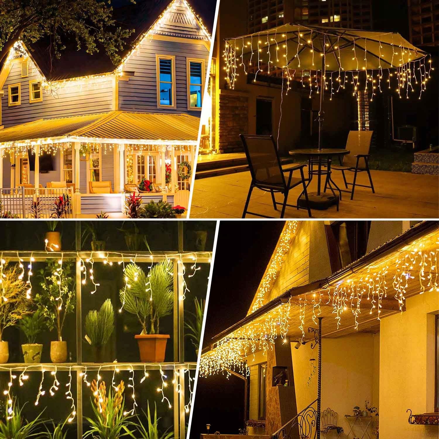 KIMUWOTE KURTYNA ŚWIETLNA Z TIMEREM IP44 WODOODPORNA ZEWNĘTRZNA 10M 400LED — miniatura 7