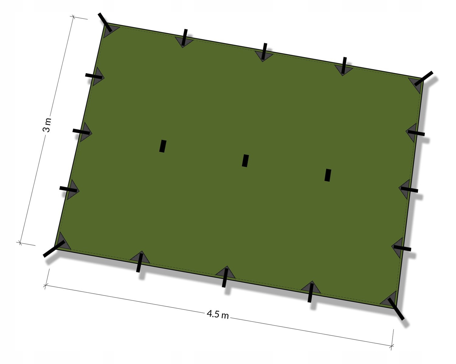 DD TARP XL Zielona Płachta Przeciwdeszczowa Namiotowa 4,5 x 3 m — miniatura 2