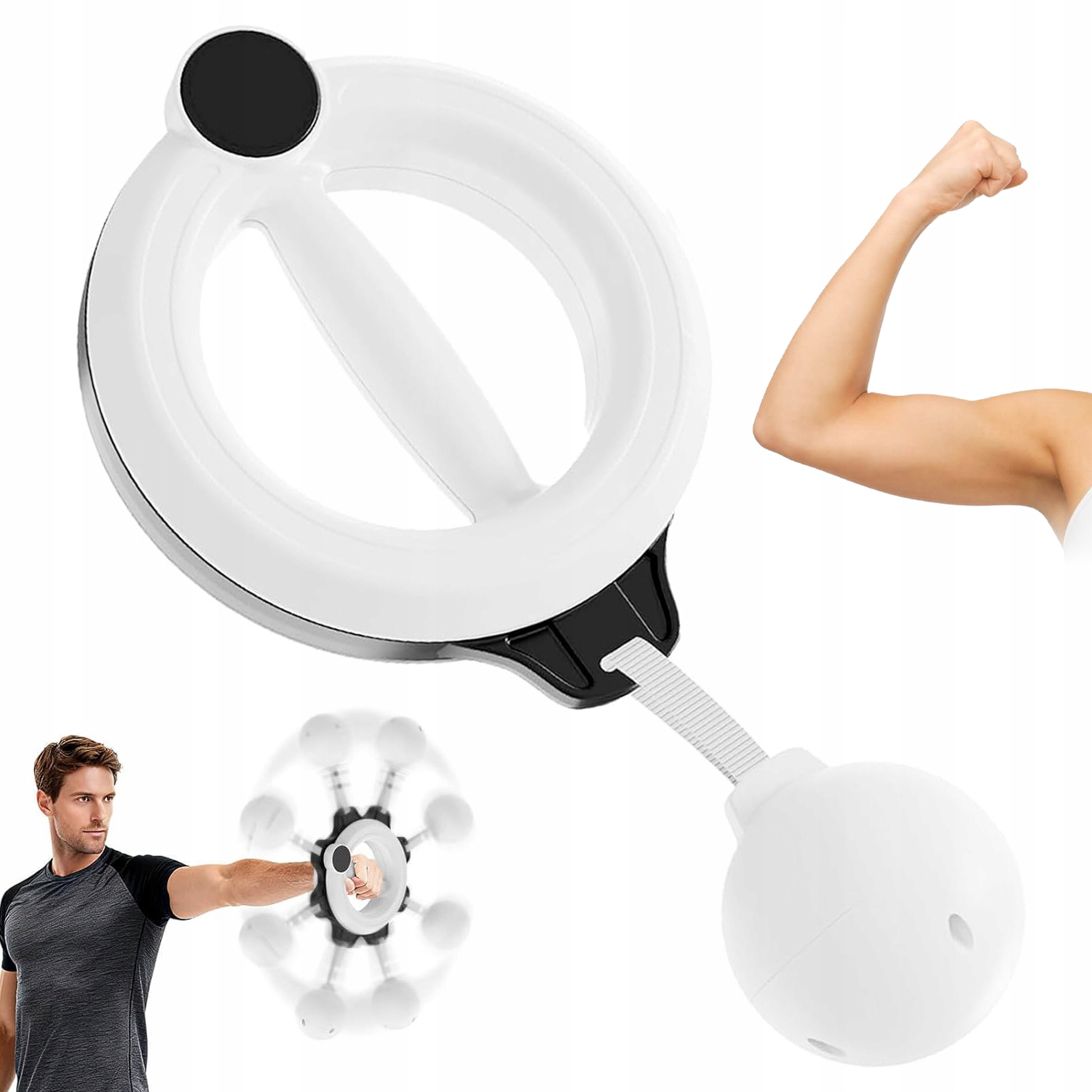 Trener Do Ćwiczenia Ramion Hand Crank Z Obrotową Piłką 360° Ergonomiczny
