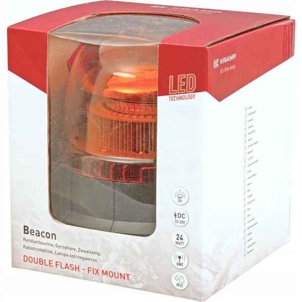 LAMPA OSTRZEGAWCZA LED KRAMP 24W EMC IP65 NA ŚRUBY Producent części Kramp