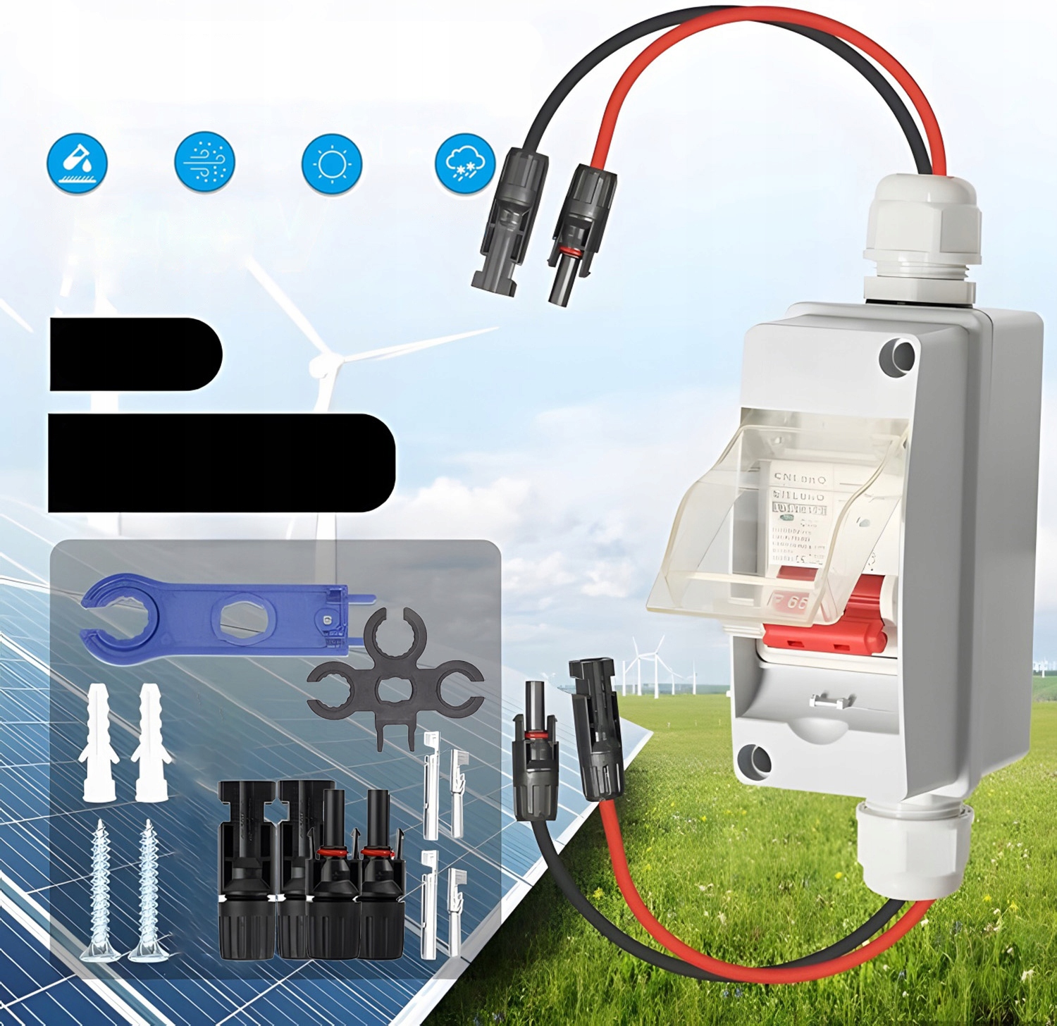 Przełącznik Panelu Słonecznego Odłącznik Pv DC Skrzynka Łączeniowa 500V 32A