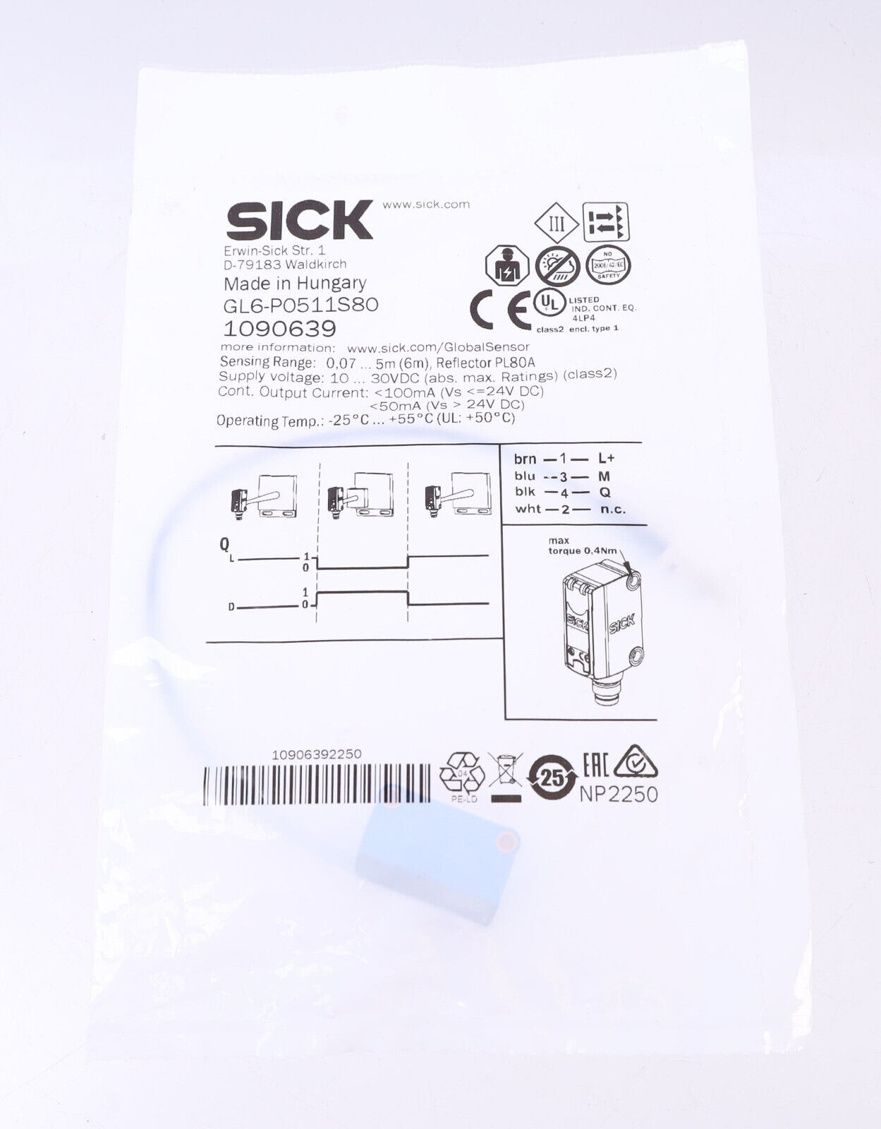 Sick GL6-P0511S80 1090639 New