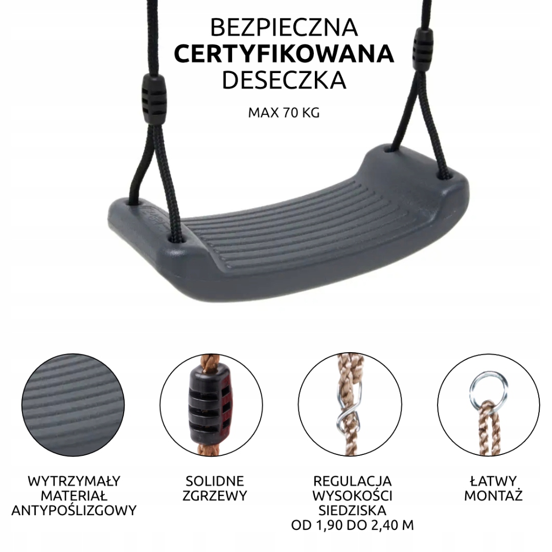Siedzisko do huśtawki - DESECZKA ANTRACYT Marka Tribecco