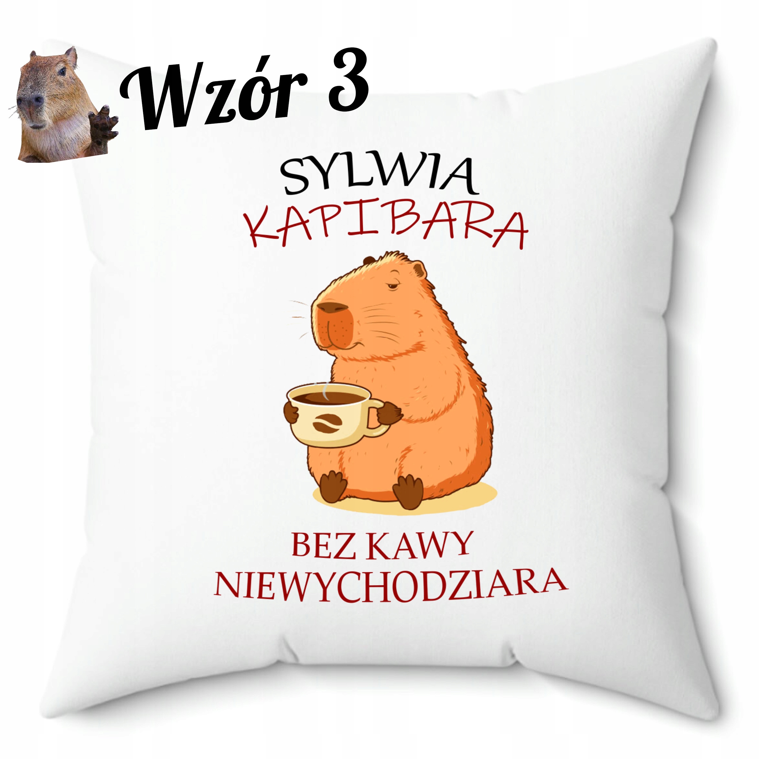 PODUSZKA KAPIBARY DZIEŃ KOBIET KLASOWE + IMIĘ PREZENT Długość (cm) 38 cm