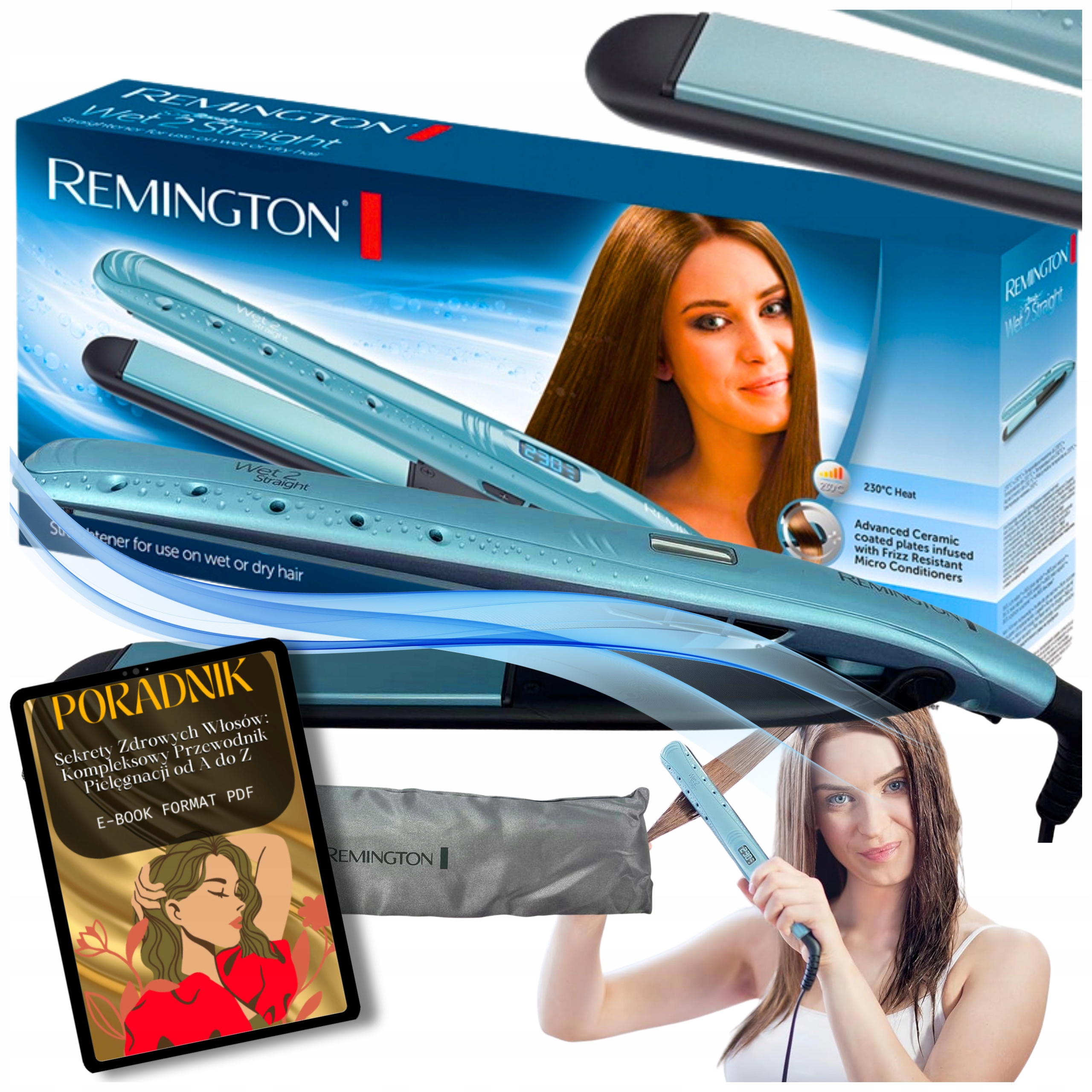 Prostownica Do Włosów Remington Ceramiczna Prostowanie Na Mokro