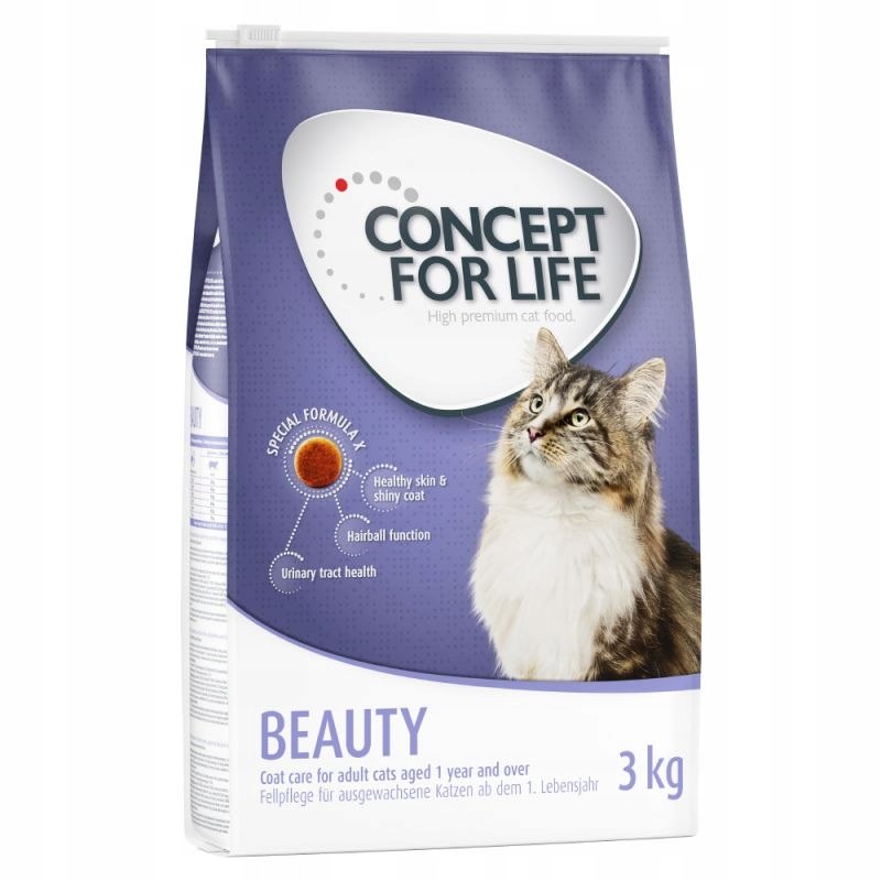 Levně krmivo pro kočky Concept for Life Beauty proti tvorbě trichobezoárů 3 kg