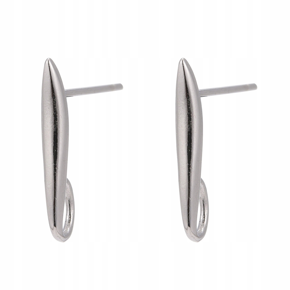 Stříbro 925 Rhodiované, Základna pro Puset s Poutkem, pro Náušnice, 14x2 mm, 1 pár