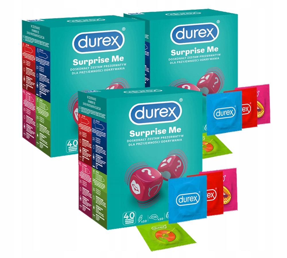 

Durex Surprise Me Zestaw mix Prezerwatyw 120 sztuk