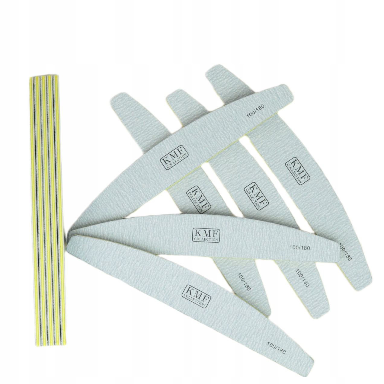 25 x Dwustronny Pilnik Pilniczek do Paznokci Kmf Półksiężyc Zebra 100/180