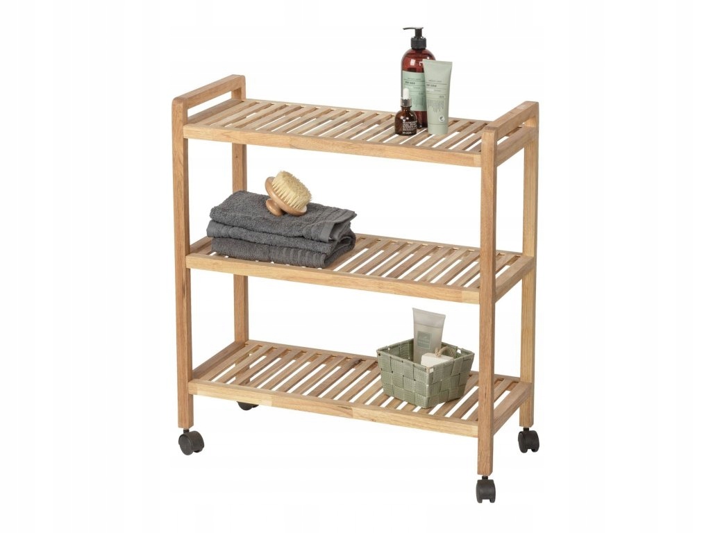 Stojan na koupelnu Norsko se třemi policemi, ořechové dřevo, Wenko