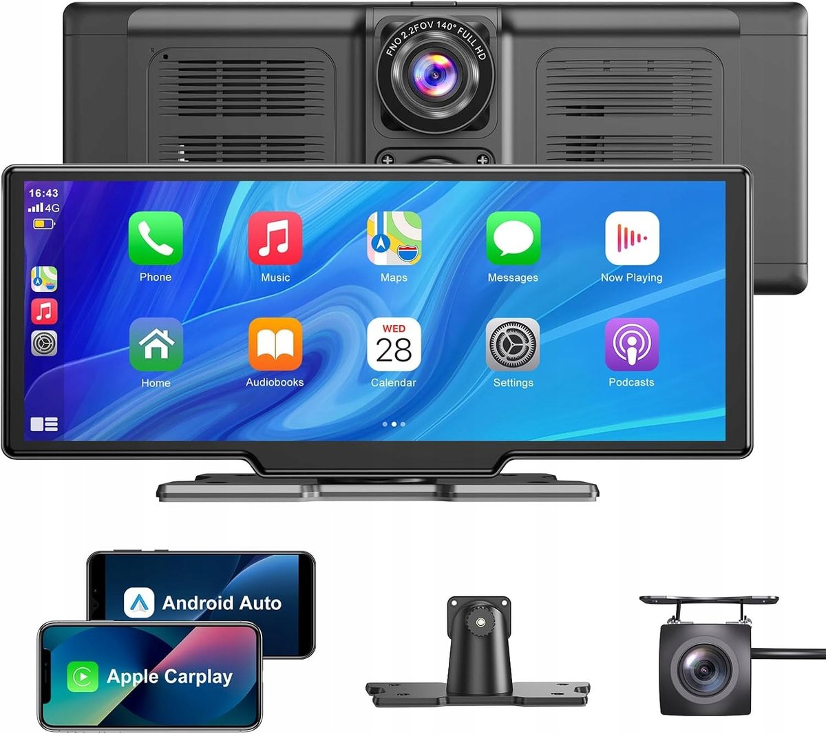 Radioodtwarzacz Essgoo Apple CarPlay Android Auto 10,26" Ips 4K Bluetooth