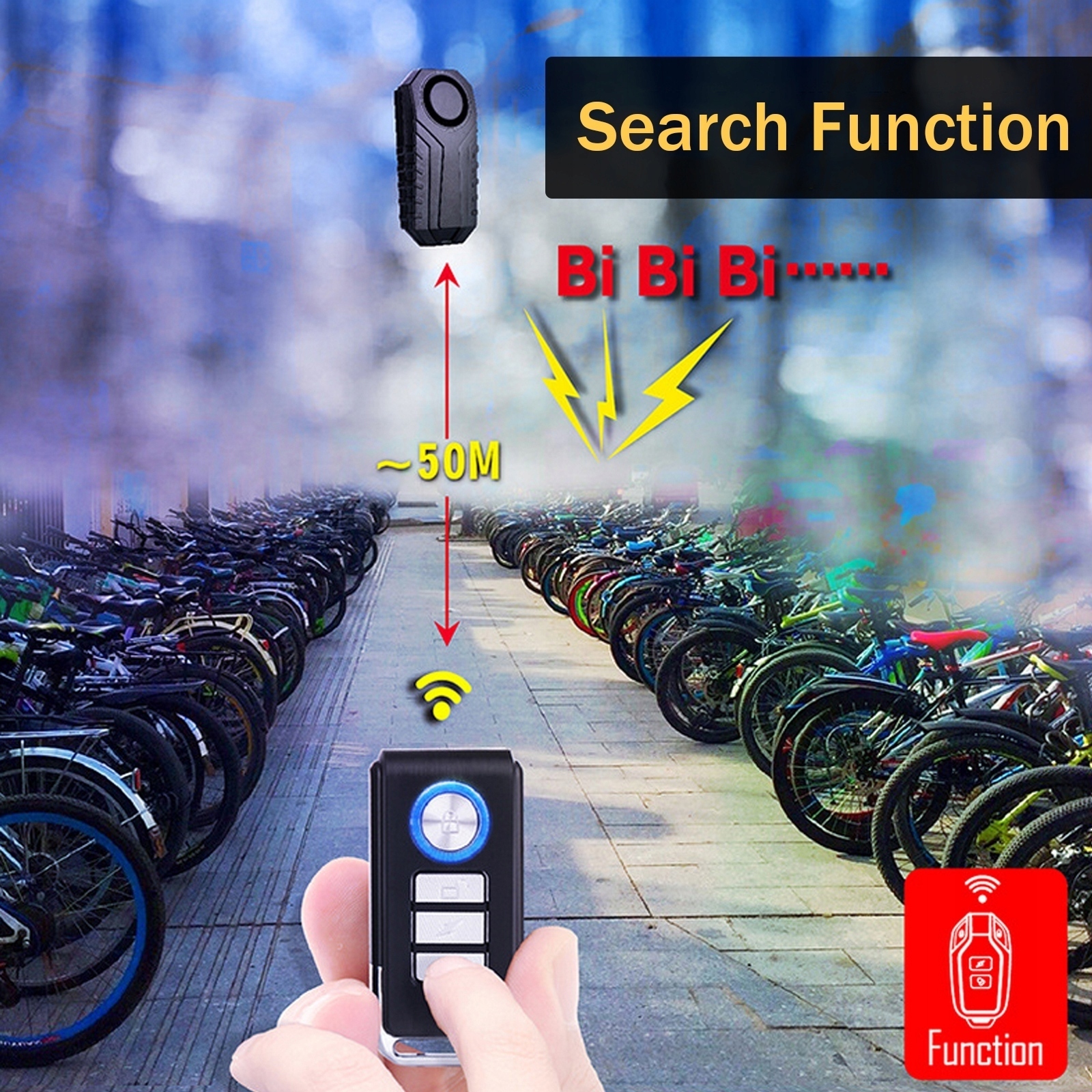 Alarm Rowerowy Pilot do Roweru Quada (z bateriami) Waga 127 g