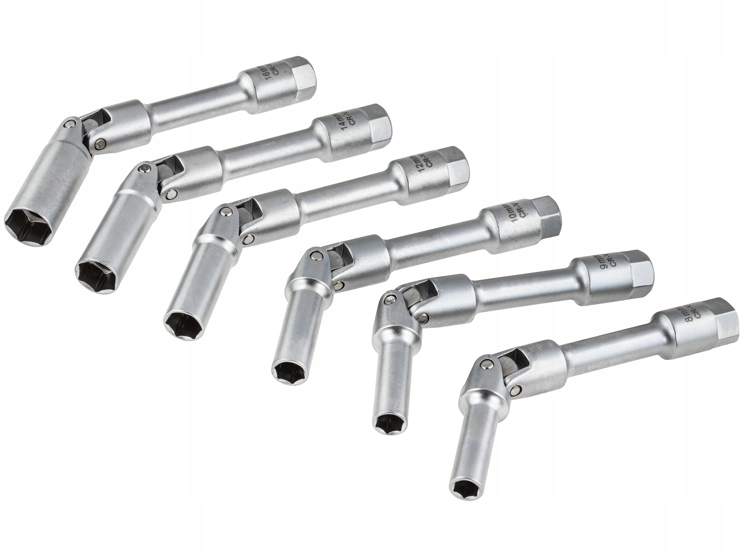 KLUCZE NASADOWE NASADKI DO ŚWIEC ŻAROWYCH DŁUGIE Z PRZEGUBEM 8-16 MM 3/8" Marka Quatros