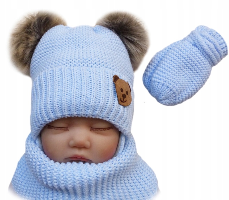 

Komplet niemowlęcy czapka szalik rękawiczki 38-40