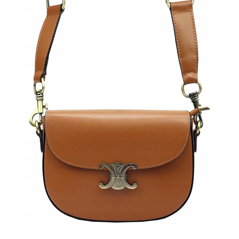 Kabelka Přes Rameno Kožená Luka Camel Zlaté Kování Luka 20-047