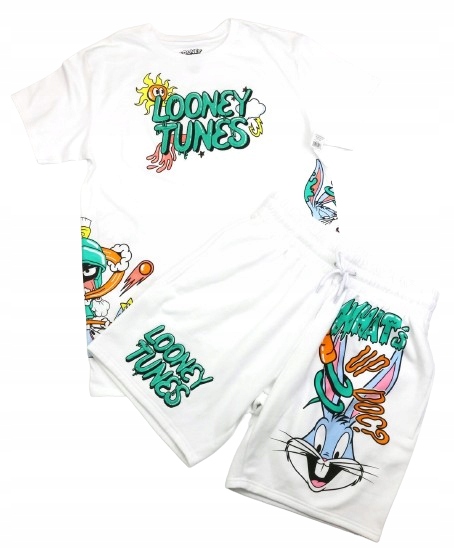 Pánský set Tričko Kraťasy Looney Tunes Bugs Bunny A Přátelé r M Vyšívání