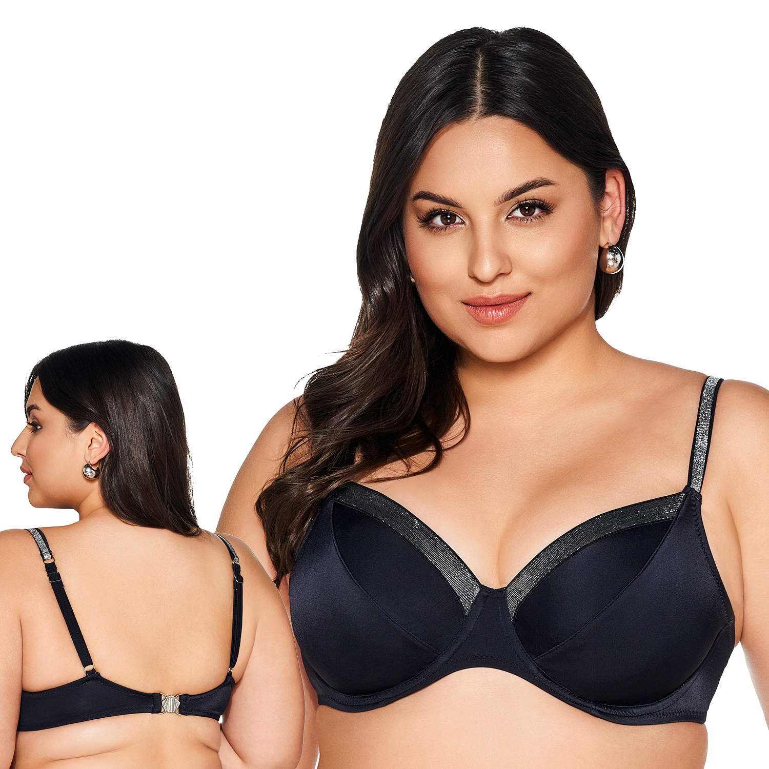 Ava SK-225 Maxi černá Plavková podprsenka měkká 65G