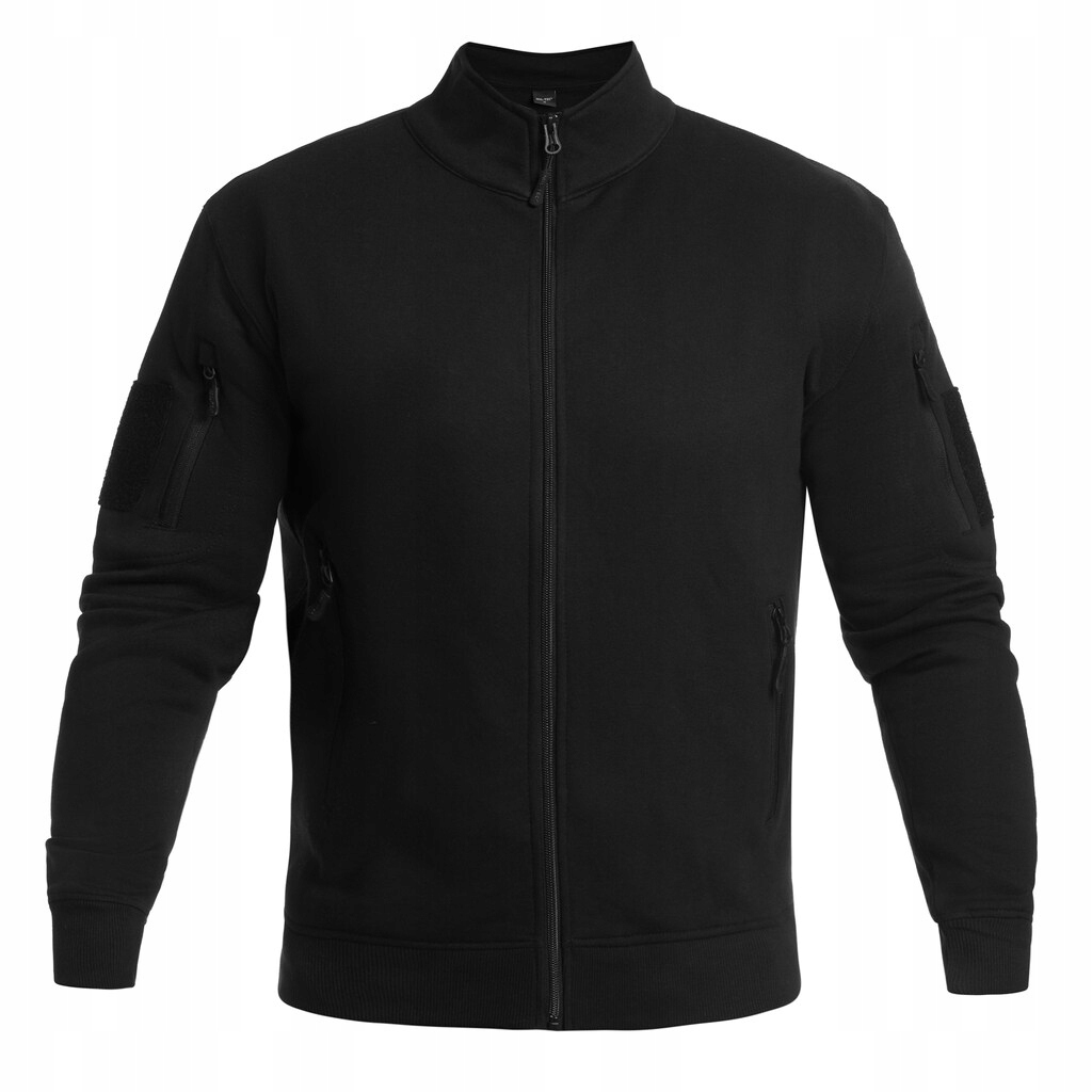 Rozepínací mikina bez kapuce Mil-Tec Tactical Sweatjacket černá XXL