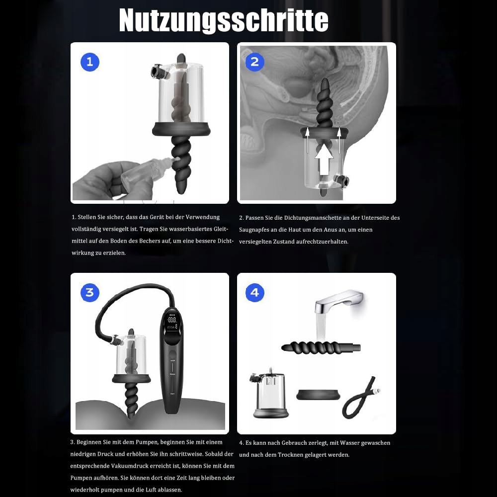 JPSCOR Zestaw 3 Elektrycznych Korków Analnych z 6 Trybami Ssania — miniatura 6