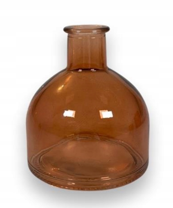 WAZONIK SZKLANY BRĄZOWY 9x8 cm WAZON