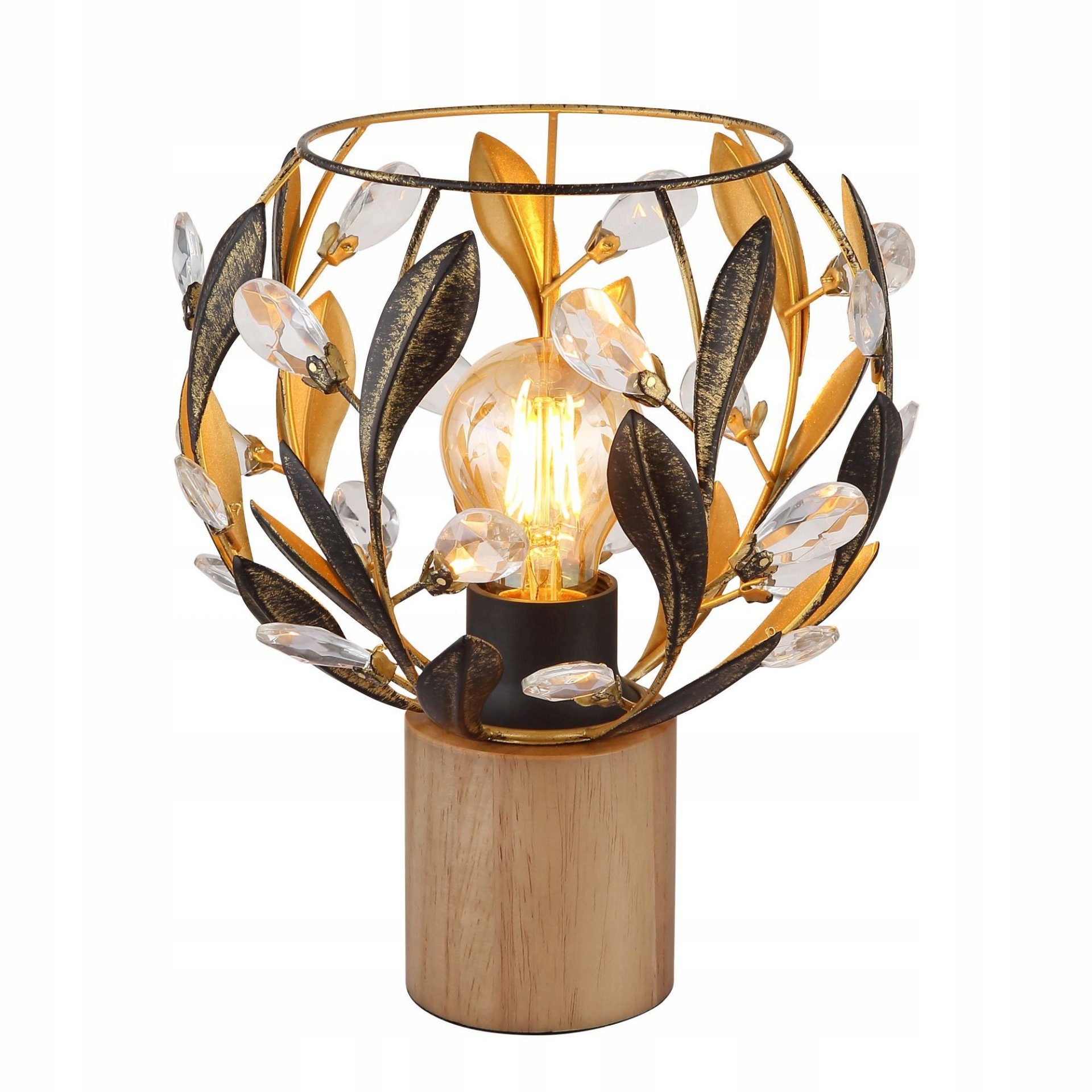 Hnědá stolní lampa Mika s teplým leskem pro kancelář Globo