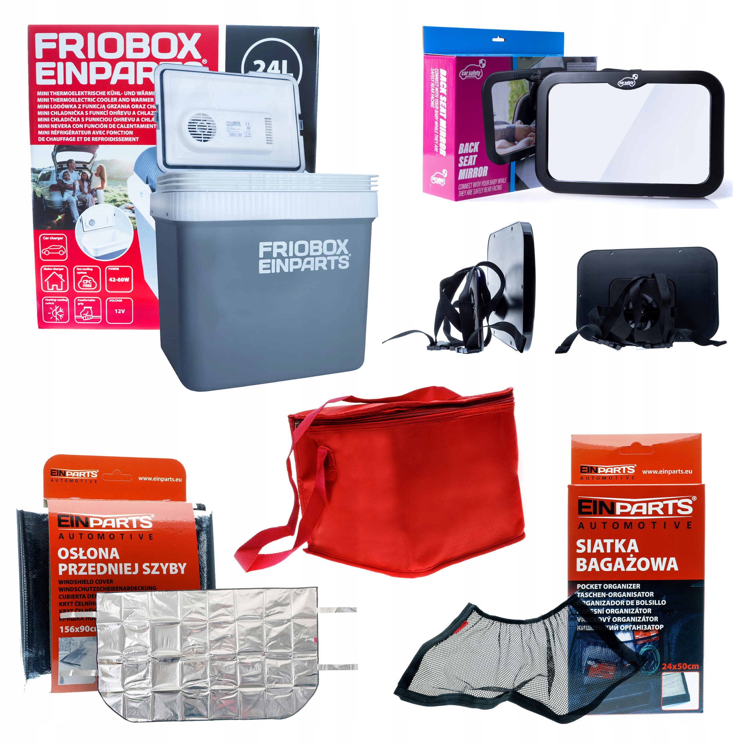 Sada Autochladnička Zrcátko Termotaška Síťka Kryt Skla